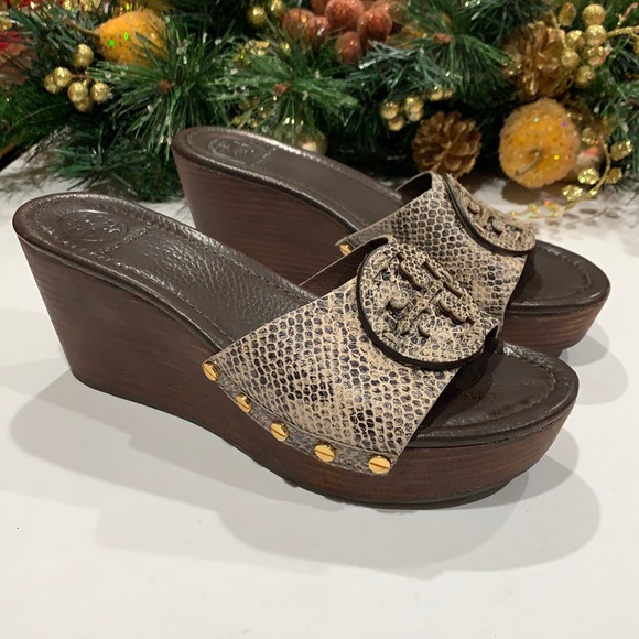 Tory Burch Wedge Heel Womens Size 8 1/2 M - Picture 1 of 9